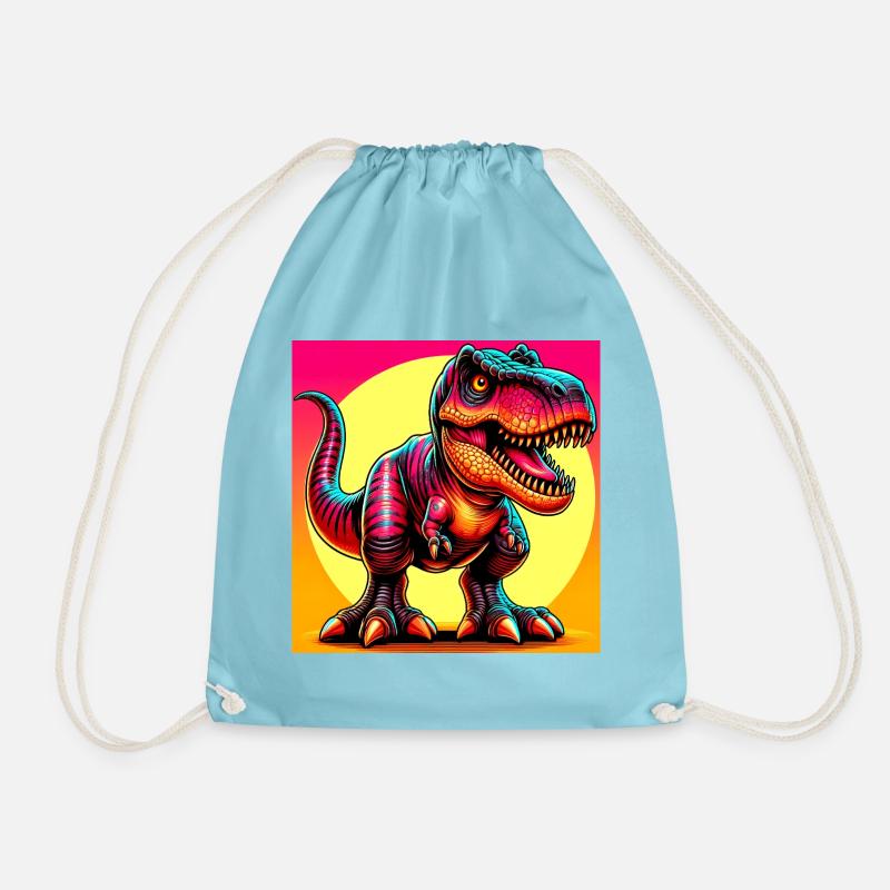 dinosaur - Drawstring Bag - aqua