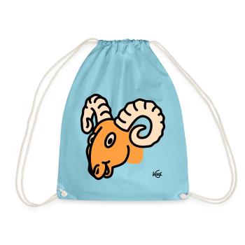 Aries large - Drawstring Bag - aqua - Front