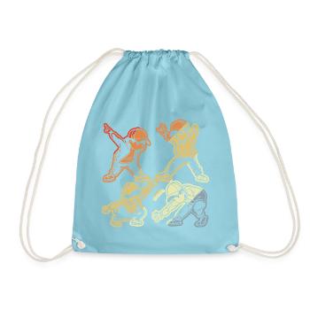 Cartoon B-Boy - Turnbeutel - Aqua - Vorne
