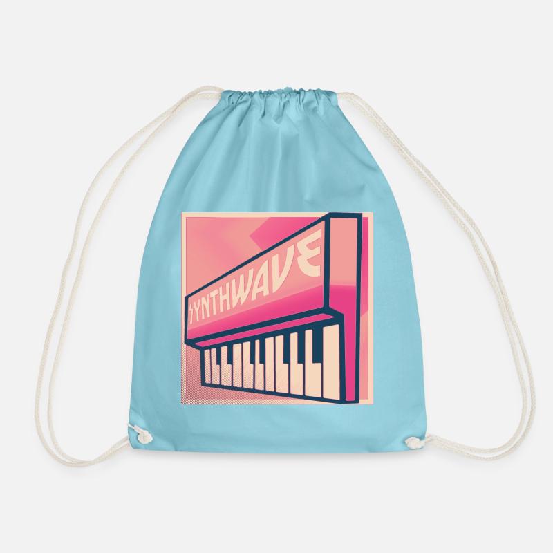 Synthwave Keyboard Pastell - Turnbeutel - Aqua