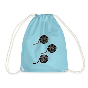 Lakritzschnecken, Geschenkidee - Turnbeutel - Aqua - Vorne