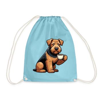 Airedale Terrier Airedales Airedaleliebhaber - Turnbeutel - Aqua - Vorne