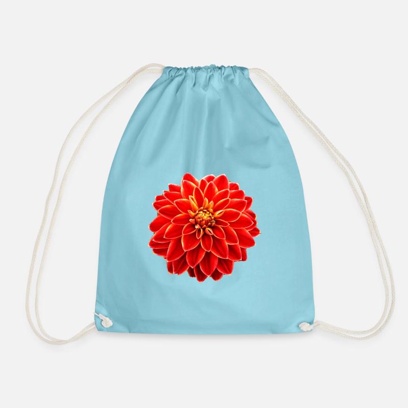 Dahlia red - Drawstring Bag - aqua