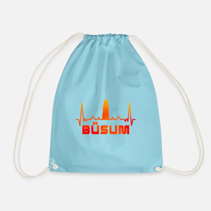 Büsum Leuchtturm Design / Geschenkidee - Turnbeutel - Aqua