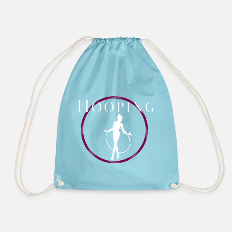 Hooping pink - Drawstring Bag - aqua
