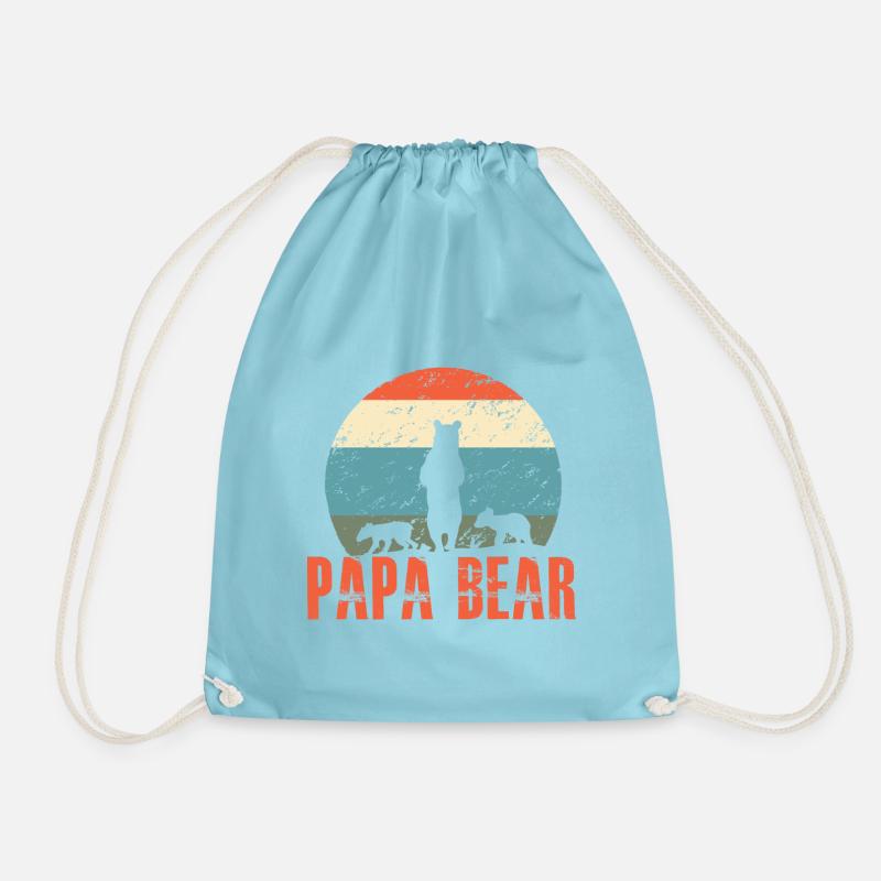 Papa bear - Drawstring Bag - aqua