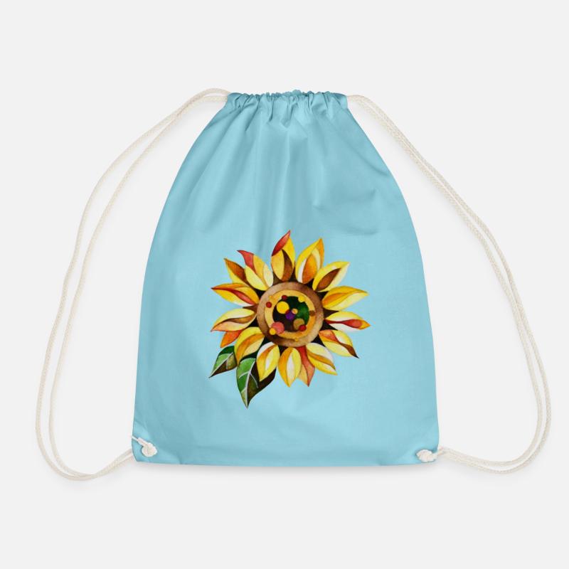 Sunflower - Drawstring Bag - aqua