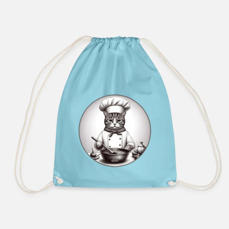 Katze Koch - Turnbeutel - Aqua