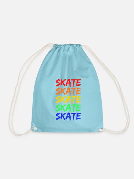 Regenbogen Skate Schriftzug - Turnbeutel - Aqua