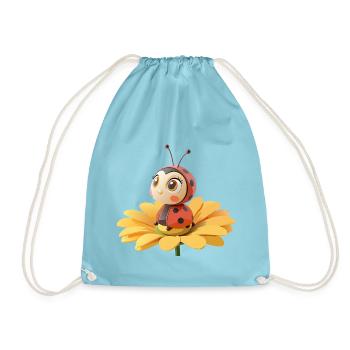Coccinelle mignonne sur une fleur - Sac de sport léger - aqua - Devant