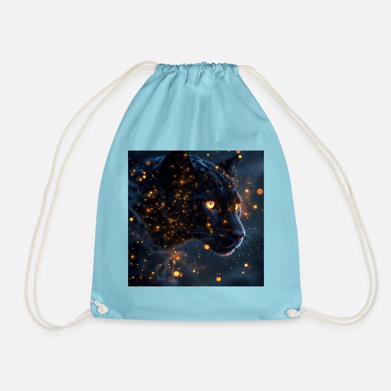Power Animal Black Guepard - Drawstring Bag - aqua
