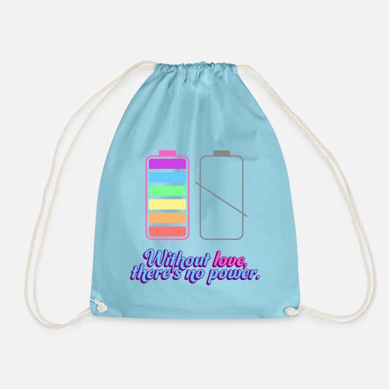 No power without Love - Drawstring Bag - aqua