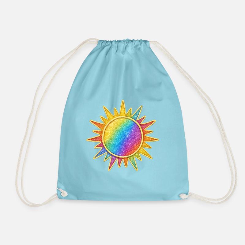 Lebendiges Regenbogen-Sunburst-Design - Turnbeutel - Aqua