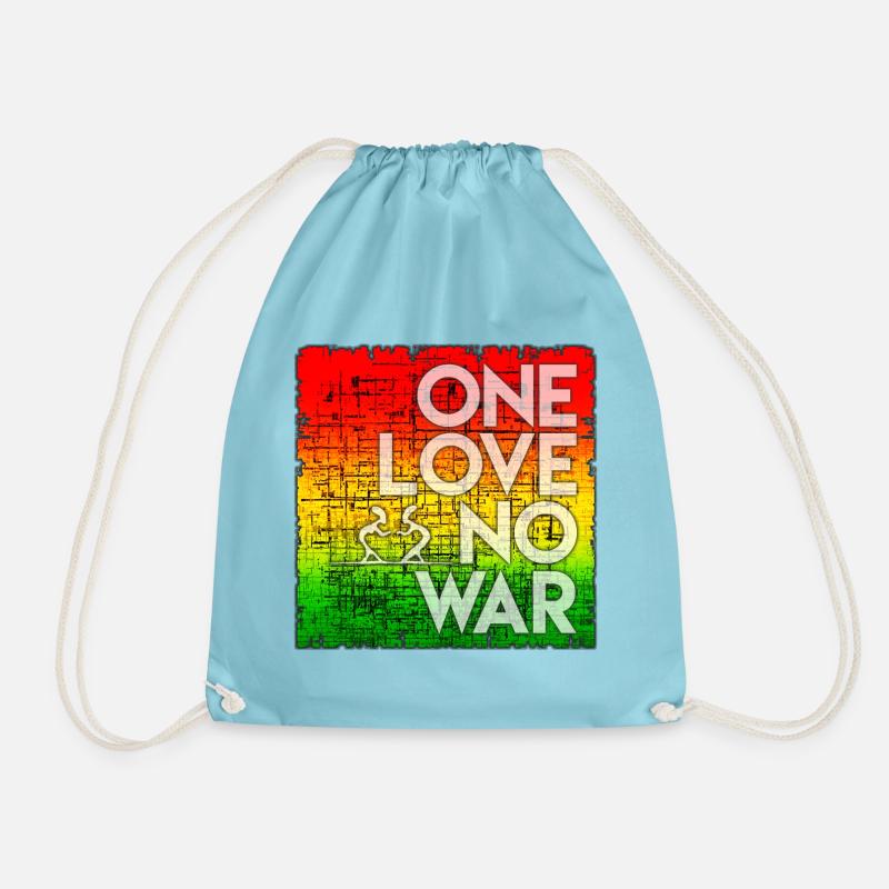 Friedens-Statement im Regenbogen-Design - Turnbeutel - Aqua