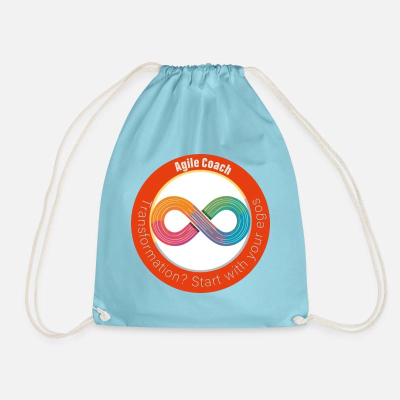 Transformation? Start with your egos - Drawstring Bag - aqua