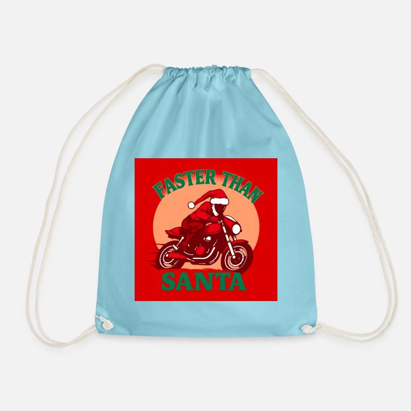 Faster than Santa - Drawstring Bag - aqua