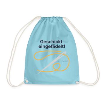 Geschickt eingefädelt: Fadenkunst - Turnbeutel - Aqua - Vorne