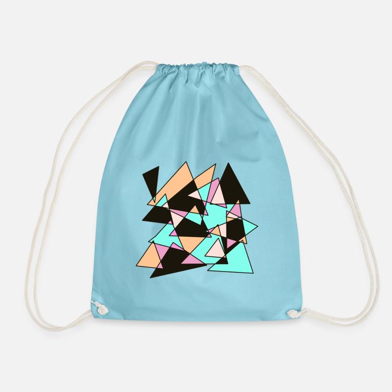 Geometric pastel triangles - Drawstring Bag - aqua