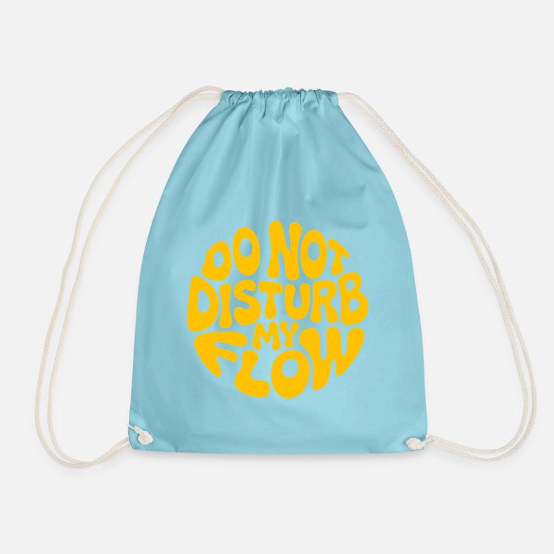 do not disturb my flow yellow branded - Drawstring Bag - aqua