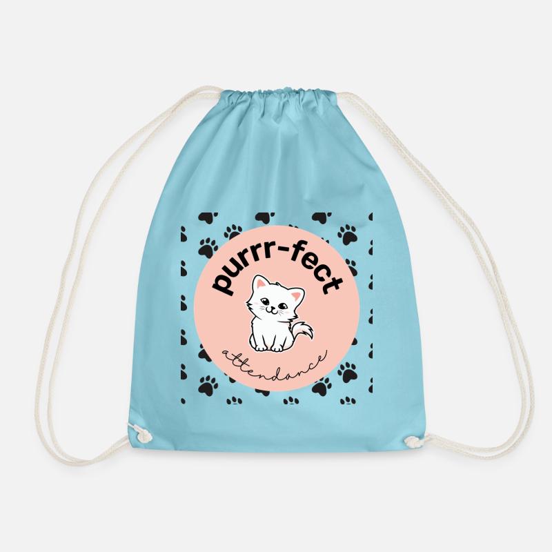 Soft Purr Design - Drawstring Bag - aqua