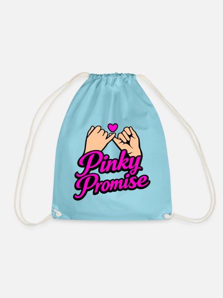 Pinky Promise Herz Versprechen Ehrenwort Shirt - Turnbeutel - Aqua