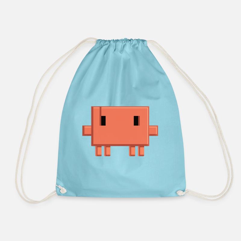 Claude Code Pixel AI Maskottchen-Entwickleraufkleber - Turnbeutel - Aqua