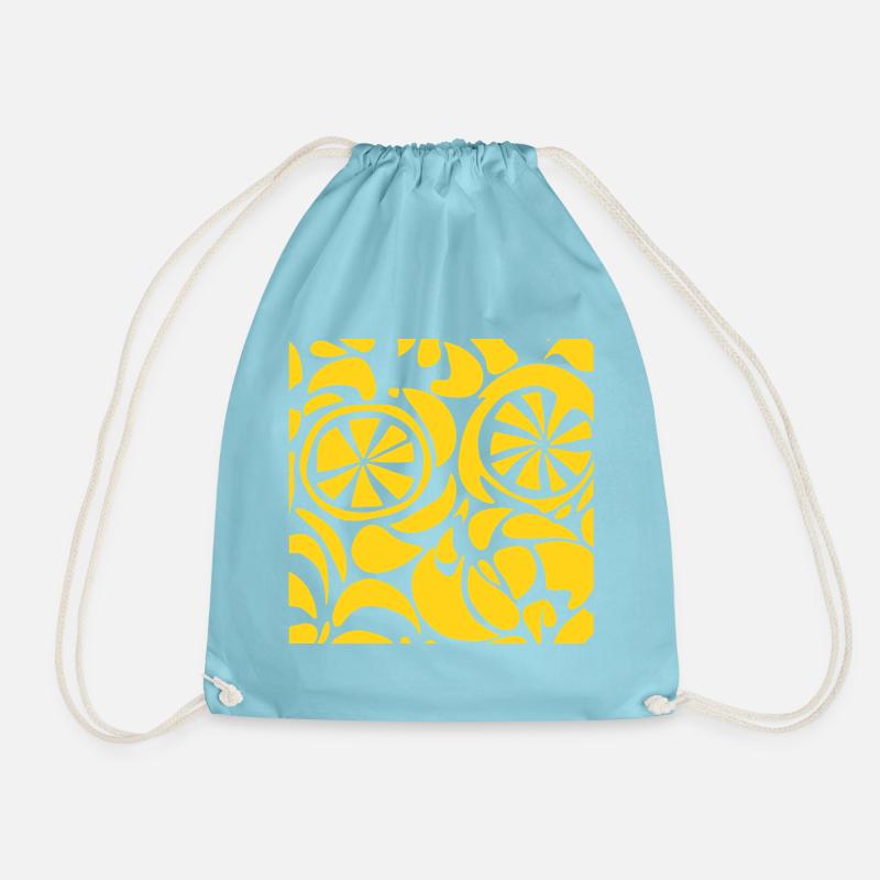 Lemon Pattern Shirt Cute Summer Fruit Aesthetic - Drawstring Bag - aqua