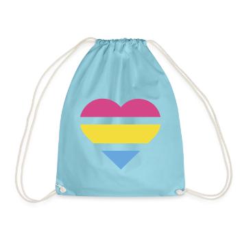 Drapeau de la fierté Cœur · Pansexuel - Sac de sport léger - aqua - Devant
