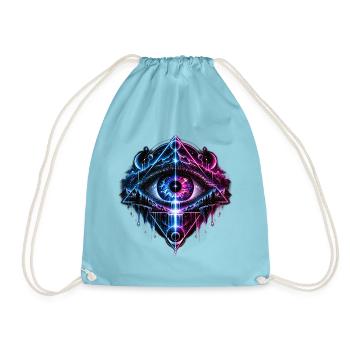 Kosmisches Auge Geometrie - Turnbeutel - Aqua - Vorne
