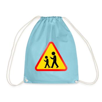 Warnschild – Smartphone-Nutzer - Turnbeutel - Aqua - Vorne