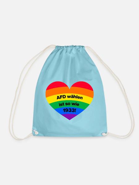 AFD WÄHLEN IST SO WIE 1933, NIE WIEDER IST JETZT - Turnbeutel - Aqua