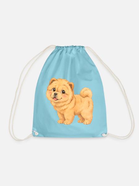 Chow-Chow – flauschiger hellbrauner Hundewelpe - Turnbeutel - Aqua