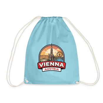 Wiener, Österreich Reiseabzeichen St. Stephansgeschenk - Turnbeutel - Aqua - Vorne