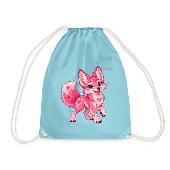 Kawaii Pink Coyote - Turnbeutel - Aqua - Vorne