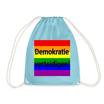 DEMOKRATIE VERTEIDIGEN REGENBOGEN STATEMENT, NOAFD - Turnbeutel - Aqua - Vorne