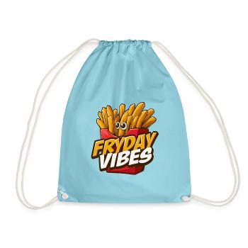 Fryday Vibes Pommes - Turnbeutel - Aqua - Vorne