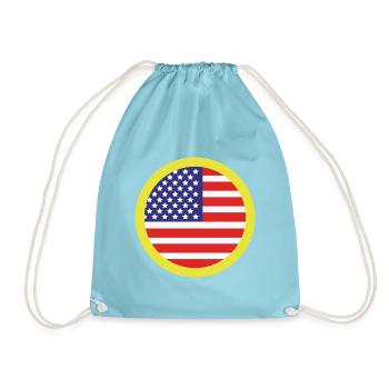 Flagge der Vereinigten Staaten - Turnbeutel - Aqua - Vorne