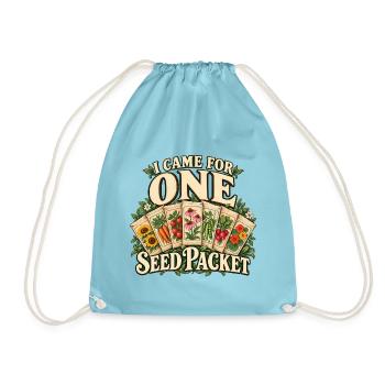 Ich bin wegen einer Saatgutpackung gekommen - Turnbeutel - Aqua - Vorne