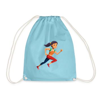 Running Girl - Turnbeutel - Aqua - Vorne