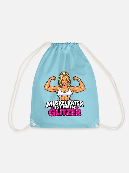 Damen Fitness Outfit - Muskelkater - Turnbeutel - Aqua