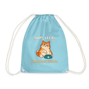 Krisensitzung der hungrigen Katze - Turnbeutel - Aqua - Vorne