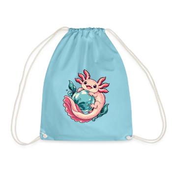 Axolotl-Blasengarten - Turnbeutel - Aqua - Vorne