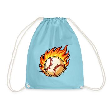 Flaming BaseBall - Turnbeutel - Aqua - Vorne