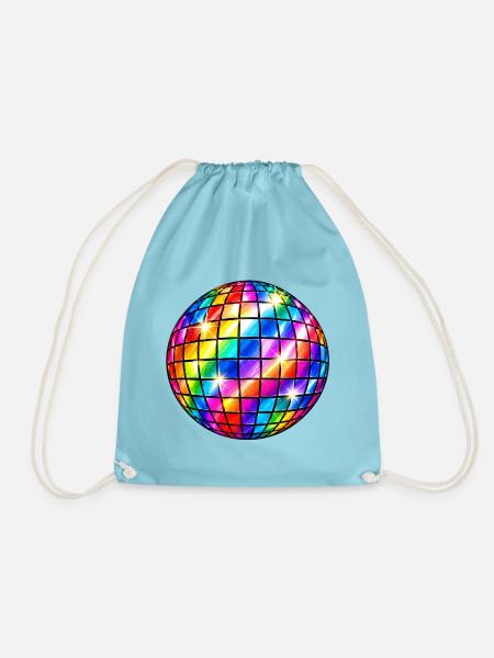 Regenbogen-Disco-Sphäre - Turnbeutel - Aqua