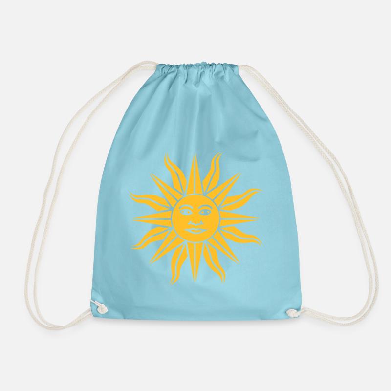 Sun Face - Drawstring Bag - aqua