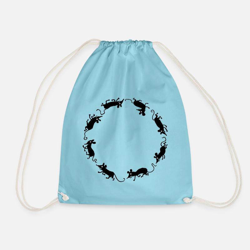 Mice - Drawstring Bag - aqua
