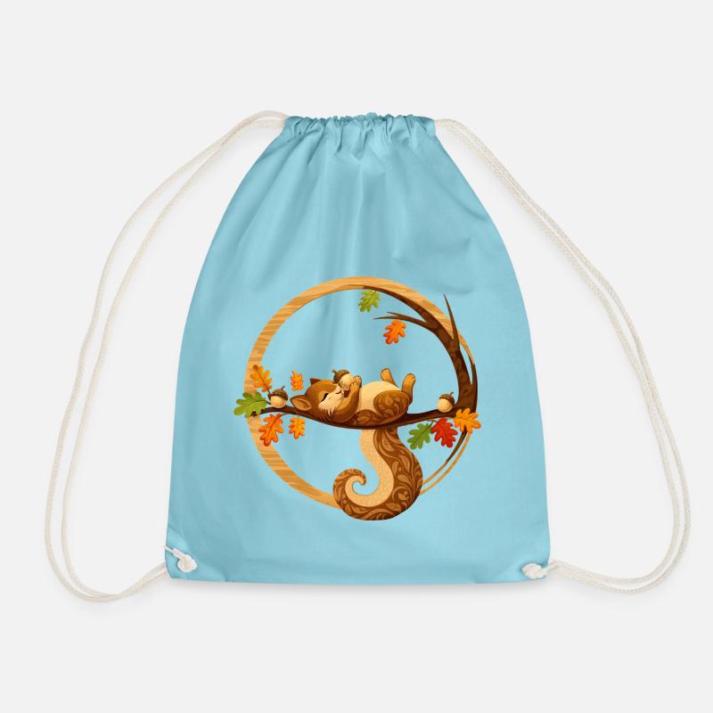 Écureuil endormi dans le cercle d’automne - Sac de sport léger - aqua