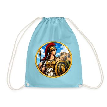 Griechische Kriegerin mit Speer - Turnbeutel - Aqua - Vorne