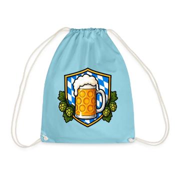 Bayerisches Bierkrug Emblem - Turnbeutel - Aqua - Vorne