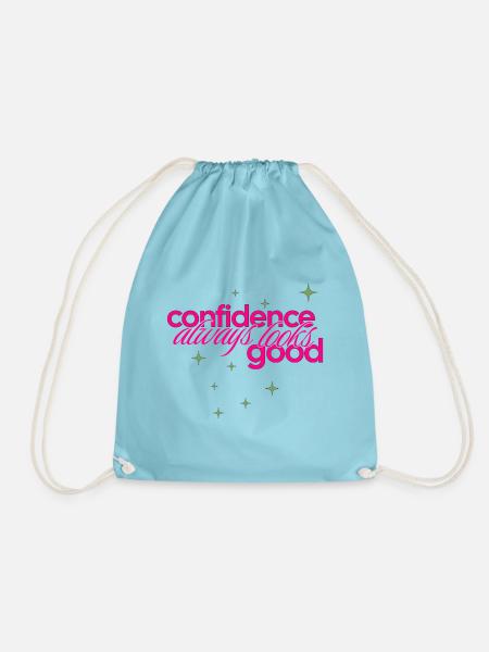 Confidence always looks good - Pink & Green - Turnbeutel - Aqua
